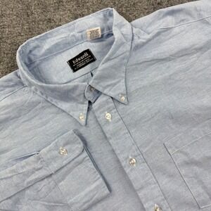 Edwards Button Down Shirt 20.5 Light‎ Blue Oxford Long Sleeve Mens